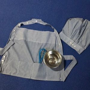 Apron & Chef Hat, kids, play, hand crafted, hand made, upcycled, reuse